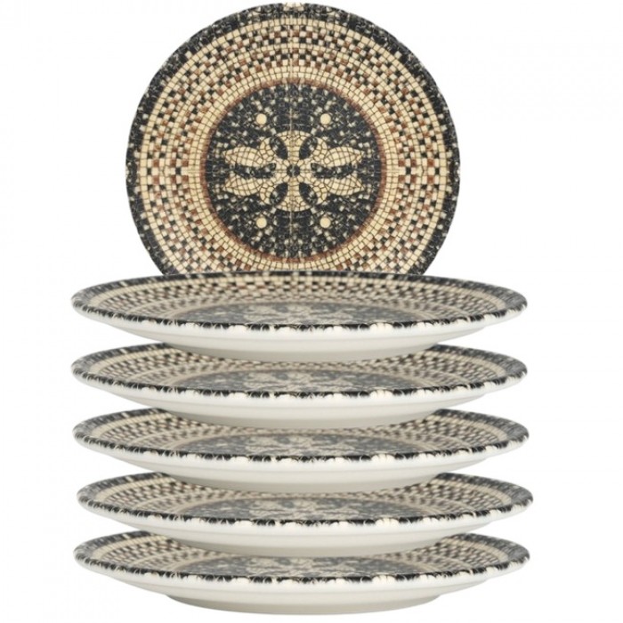 Farfurie Gourmet portelan BONNA MESOPOTAMIA MOSAIC BLACK 19cm (S-MT-MZPMB GRM 19DZ)