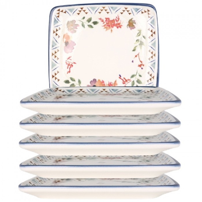 Farfurie portelan patrata BONNA SPRING 22x20cm
