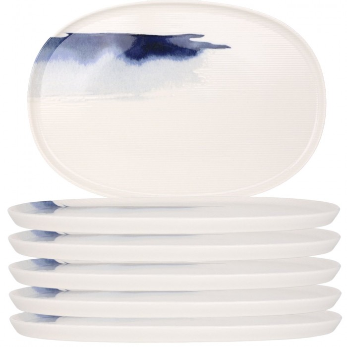 Farfurie ovala din portelan BONNA BLUE WAVE, 34cm (BLW HYG 34OV)