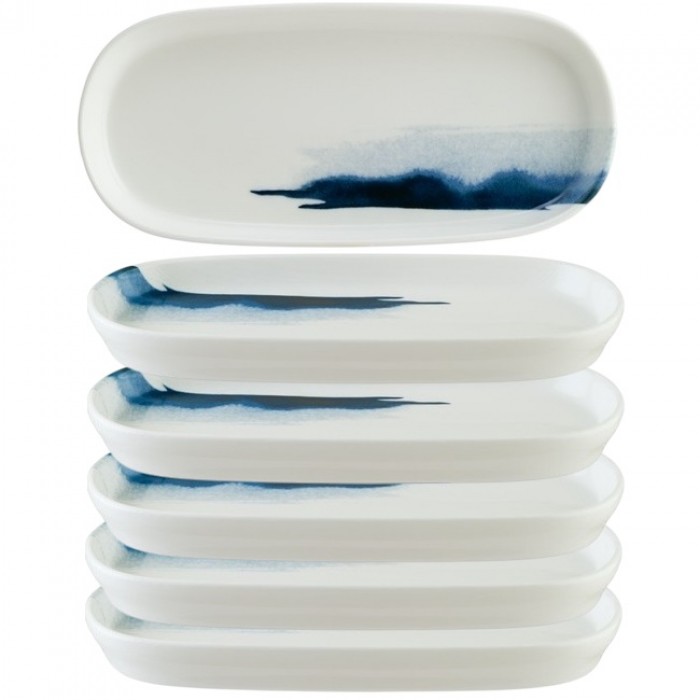 Farfurie ovala din portelan BONNA BLUE WAVE, 21cm (BLW HYG 21OV)