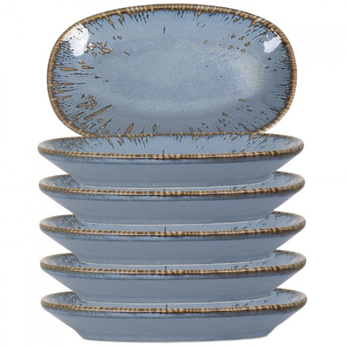 Farfurie ovala portelan BONNA SNELL SKY, 15x8,5cm, albastra (S-SKY SNL GRM 15OKY)