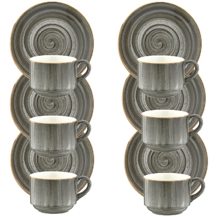 Set ceasca cu farfurioara ceai BONNA SPACE 210ml (ASC GRM 01CFT)