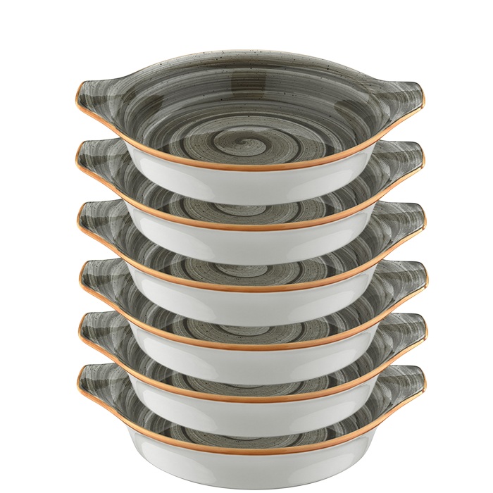 Bol cu manere pentru gratinare BONNA SPACE, D20cm, portelan (ASC OPT 20SH)