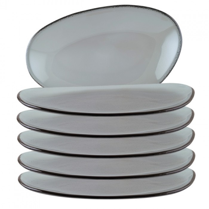 Farfurie ovala din sticla BONNA VAGO GLASS, 29cm (GLVAO 29DT)