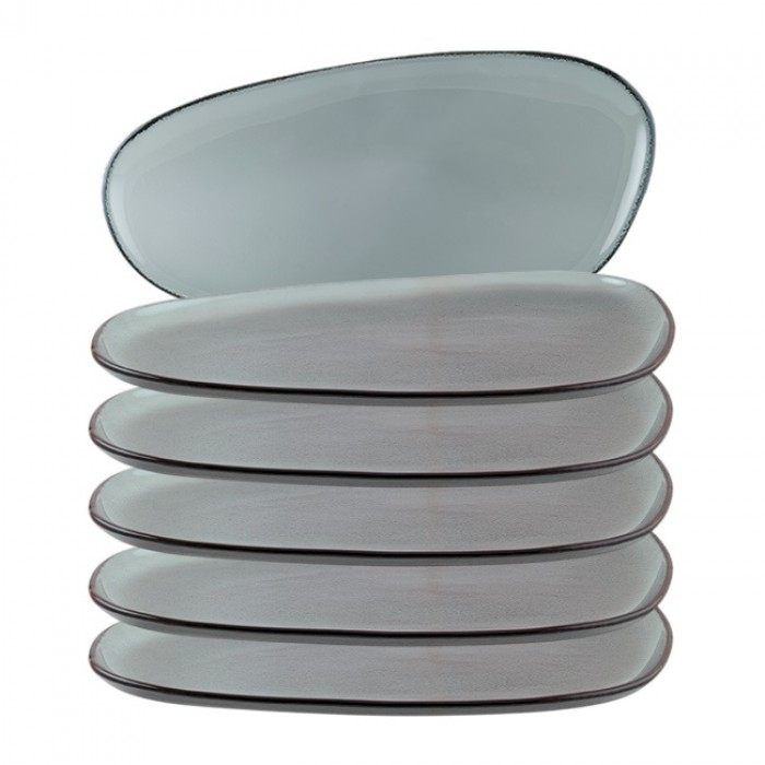 Platou oval din sticla BONNA VAGO GLASS, 39cm (GLVAO 39DT)