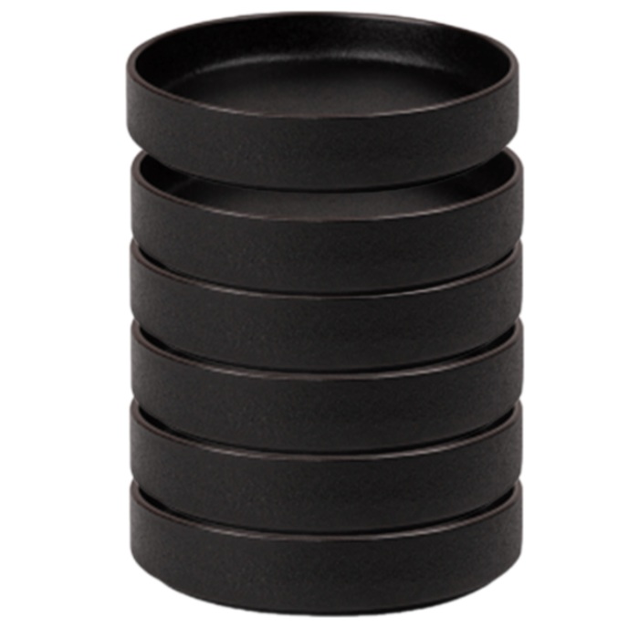 Farfurie ceramica adanca cu margine CULINARO BLACK CERAMIC, D21xh4cm, neagra