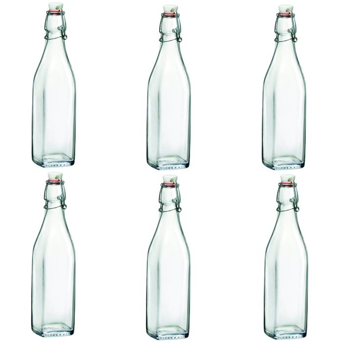 Sticla rectangulara BORMIOLI SWING cu inchidere ermetica 1000ml (3.14720)