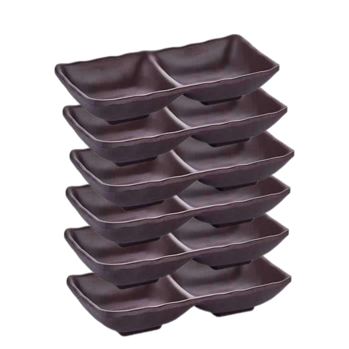 Bol ramekin dublu melamina RAKI, 17,5x8,7xh3,4cm, negru