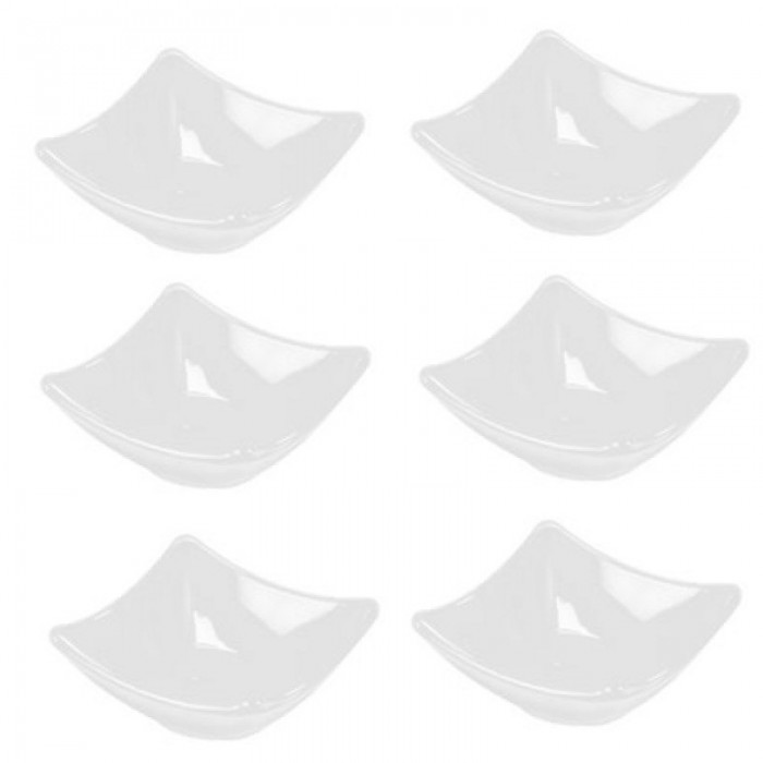 Bol patrat melamina RAKI, 8,5x8,5xh3,5cm, alb