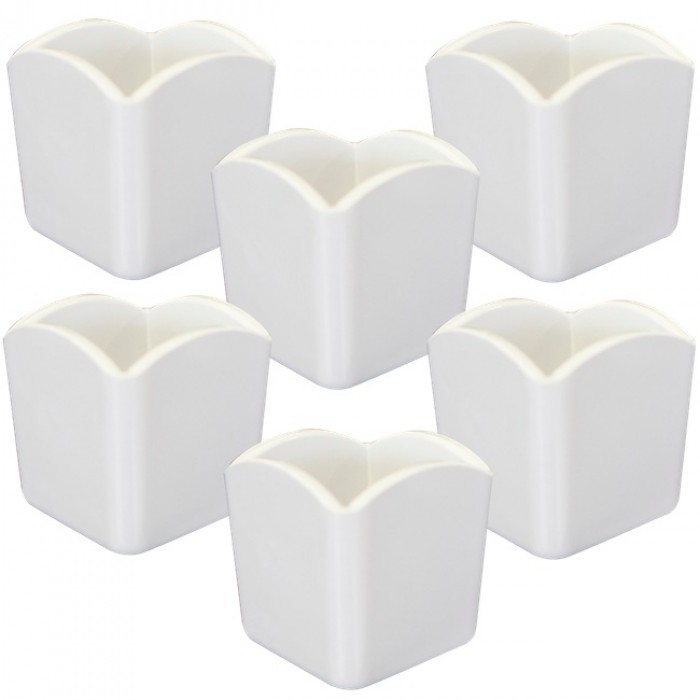 Suport patrat melamina pliculete zahar, RAKI, 6,5x6,5xh6,5cm, alb