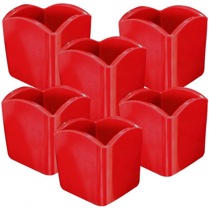 Suport patrat melamina pliculete zahar, RAKI, 6,5x6,5xh6,5cm, rosu
