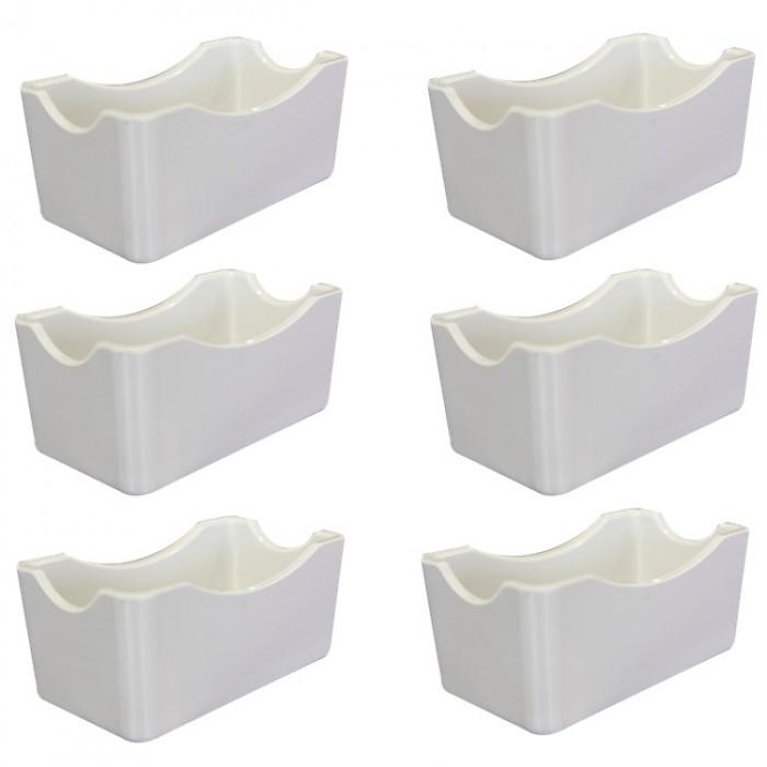 Suport dreptunghiular melamina pliculete zahar, RAKI, 12x6,5xh5cm, alb