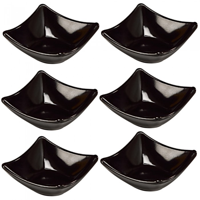 Bol patrat melamina RAKI, 8,5x8,5xh3,5cm, negru
