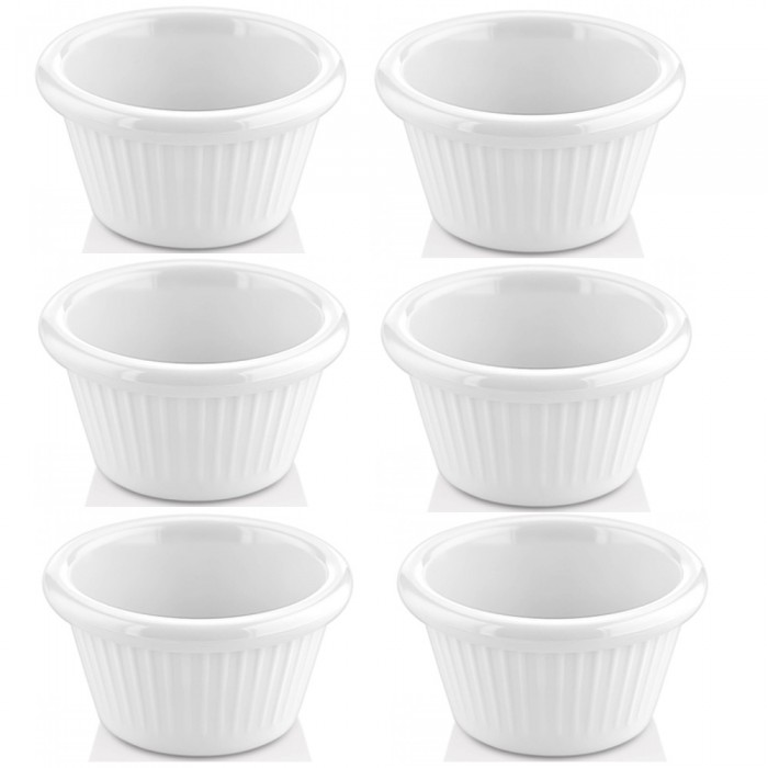 Bol melamina striat RAKI, D8xh4,5cm, alb