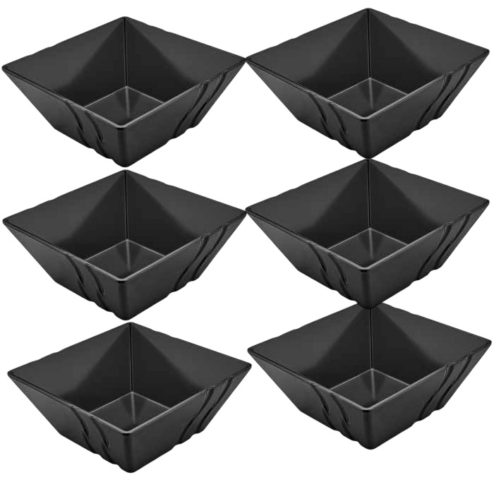 Bol patrat melamina RAKI LUXOR, 13,8x13,8xh5,8cm, 570ml, negru