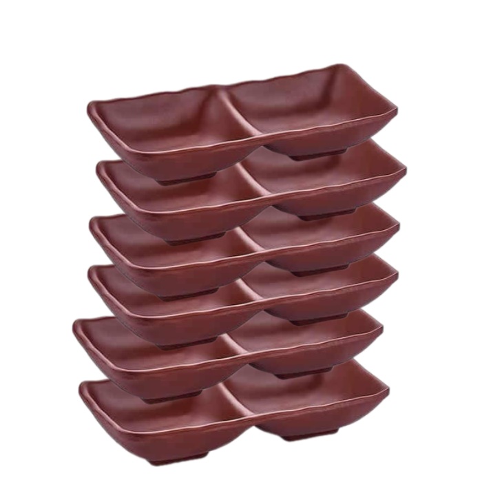 Bol ramekin dublu melamina RAKI, 17,5x8,7xh3,4cm, maro