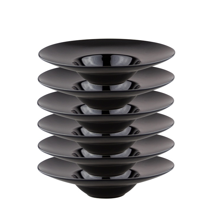 CULINARO PRO BLACK Farfurie Gourmet 23cm din portelan negru