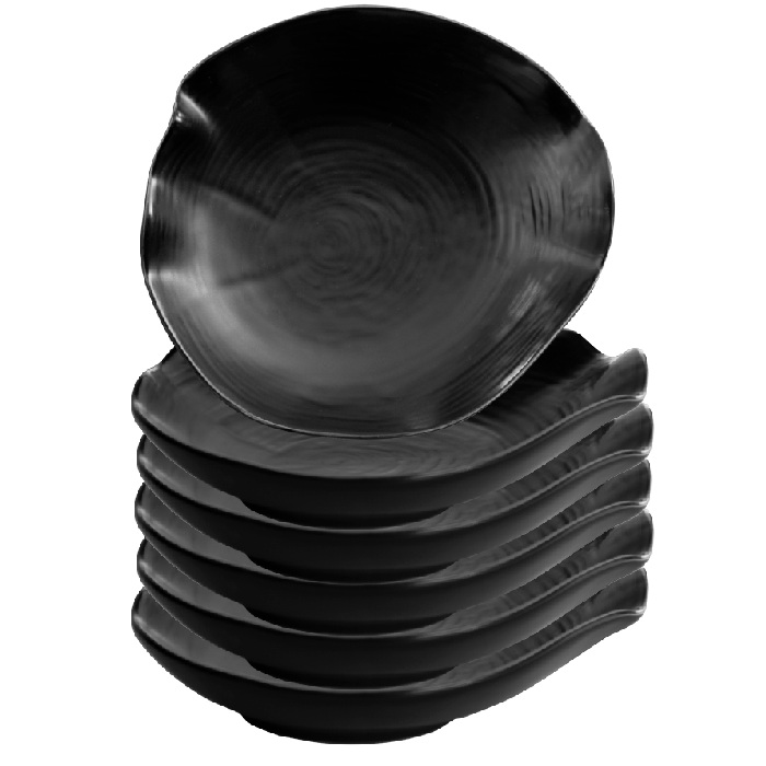 Farfurie adanca din portelan CULINARO WILLOW BLACK, 17cm