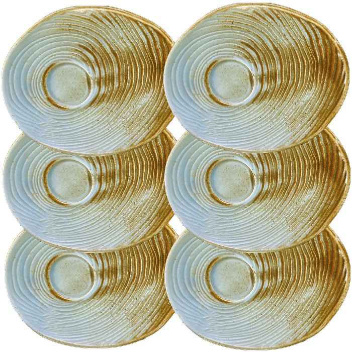 Farfurioara portelan tip desert pentru ceasca de 100ml CULINARO RIVER, 16,6x13,6xh2cm