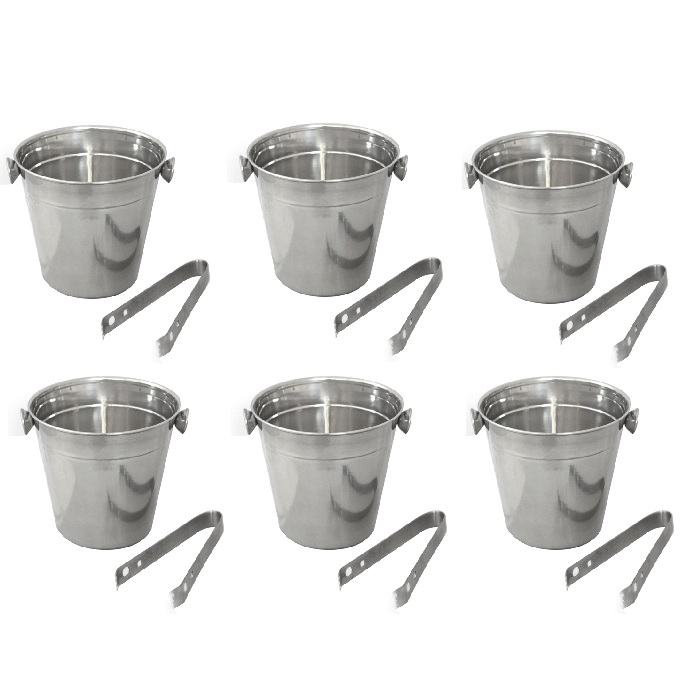 Vas inox pentru cuburi gheata RAKI D12cm cu cleste