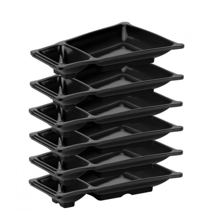 Farfurie pentru sushi RAKI SHIBUI, trapez, 23,8x15,5xh3,5cm, melamina, neagra