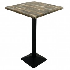 Masa bar patrata Raki Maracaibo 80x80xh112cm blat werzalit si picior metalic negru 40x40xh110cm
