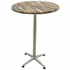 Masa bar rotunda blat werzalit 80xh107cm Raki Maracaibo cu picior metalic clasic gri h105