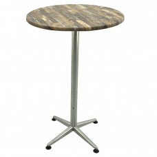 Masa rotunda bar 70xh107cm Raki Maracaibo blat werzalit si picior metalic clasic gri h105