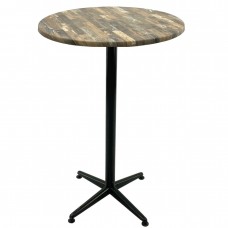 Masa rotunda bar 70xh107cm Raki Maracaibo blat werzalit si picior metalic clasic negru h105