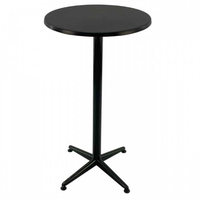 Masa bar rotunda 60xh107cm Raki Black blat werzalit negru si picior metalic clasic negru h105