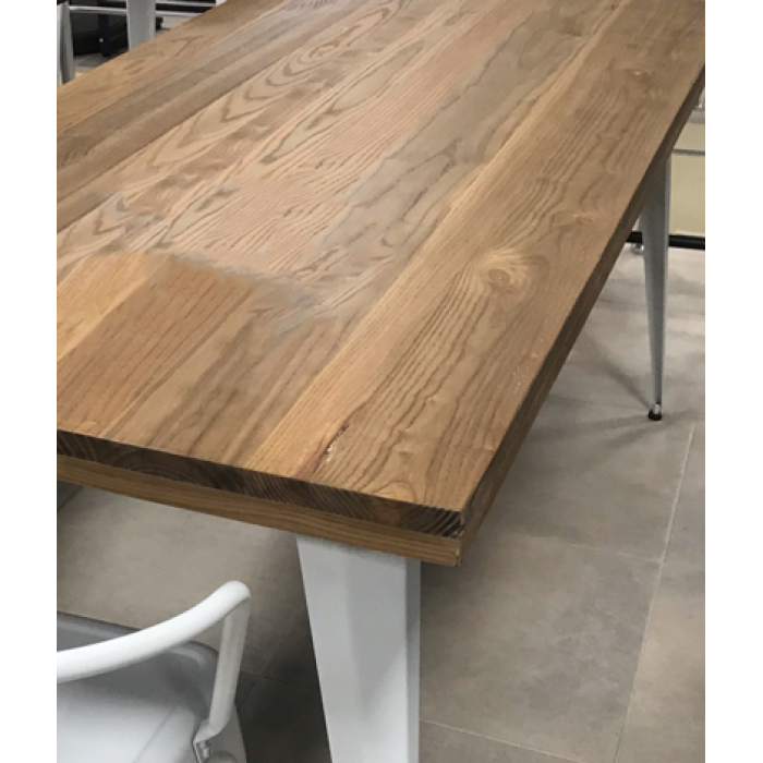 Masa bar dreptunghiulara RAKI RETRO 160x80xh75cm lemn/metal WHITE