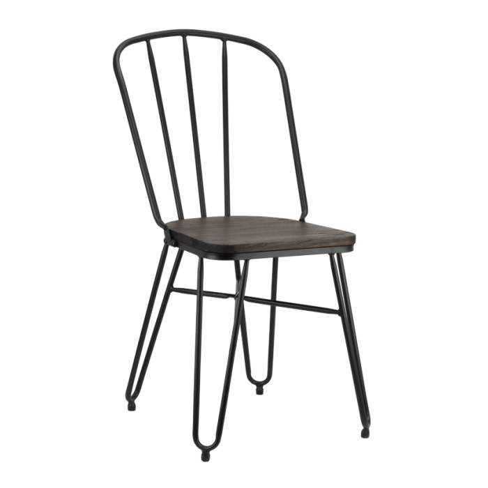 Scaun metalic sezut lemn RAKI INDUSTRIAL 51x43x87cm