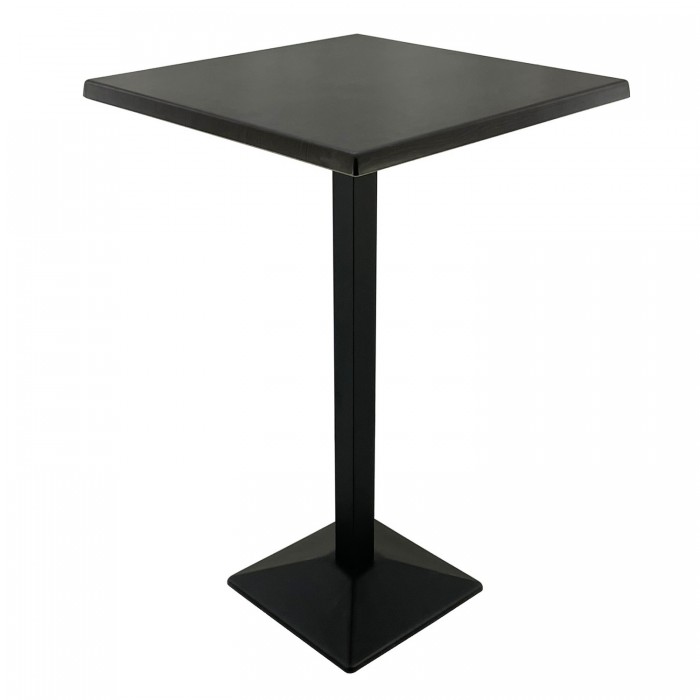 Masa bar inalta patrata 80x80xh112cm Raki New Wenge blat werzalit si picior metalic negru 40x40xh110cm