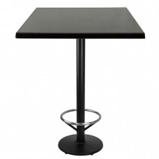Masa bar inalta patrata 80x80xh112cm Raki New Wenge blat werzalit si picior metalic negru cu suport picioare 43xh110cm