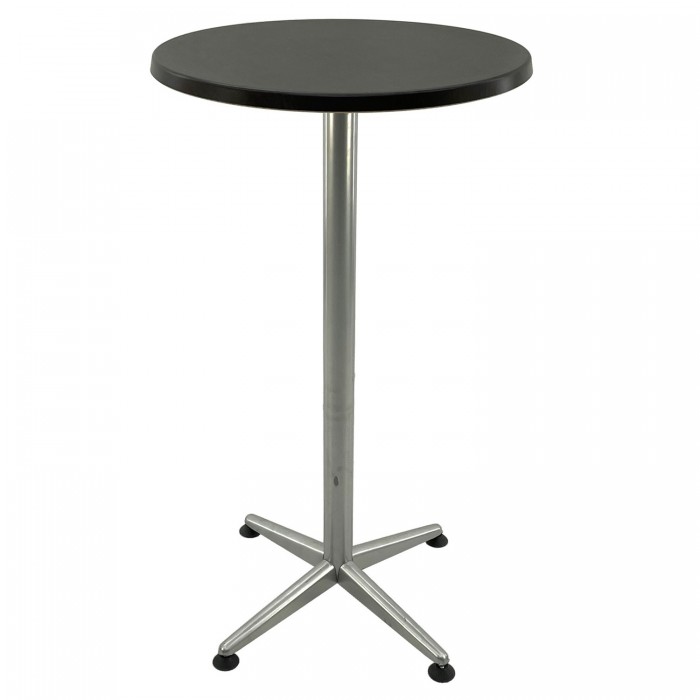 Masa bar inalta rotunda 60xh107cm Raki New Wenge blat werzalit si picior metalic clasic gri h105