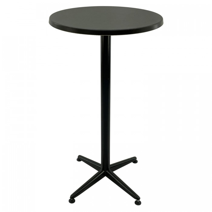 Masa bar inalta rotunda 60xh107cm Raki New Wenge blat werzalit si picior metalic clasic negru h105
