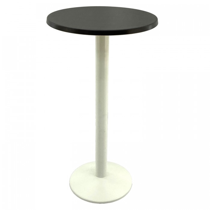 Masa bar inalta rotunda 60xh112cm Raki New Wenge blat werzalit si picior metalic alb 43xh110cm