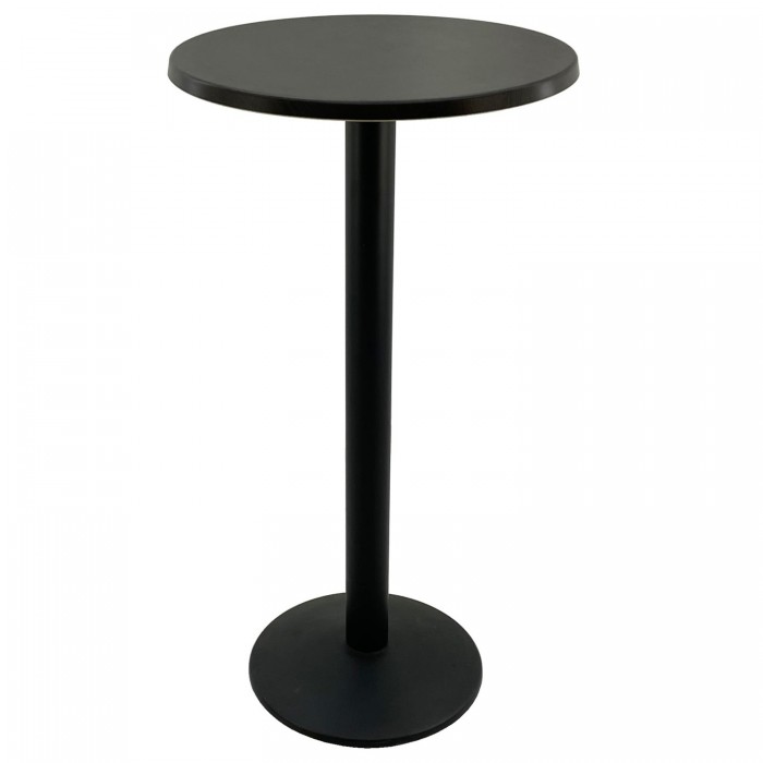Masa bar inalta rotunda 60xh112cm Raki New Wenge blat werzalit si picior metalic negru 43xh110cm