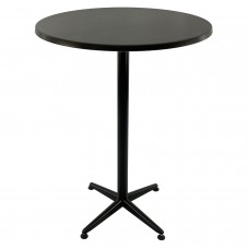 Masa bar rotunda 80xh107cm Raki New Wenge blat werzalit si picior metalic clasic negru h105