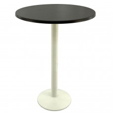 Masa bar rotunda 80xh112cm Raki New Wenge blat werzalit si picior metalic alb 43xh110cm
