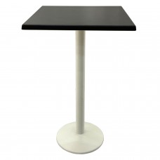 Masa inalta bar patrata 70x70xh112cm Raki New Wenge blat werzalit si picior metalic alb 43xh110cm
