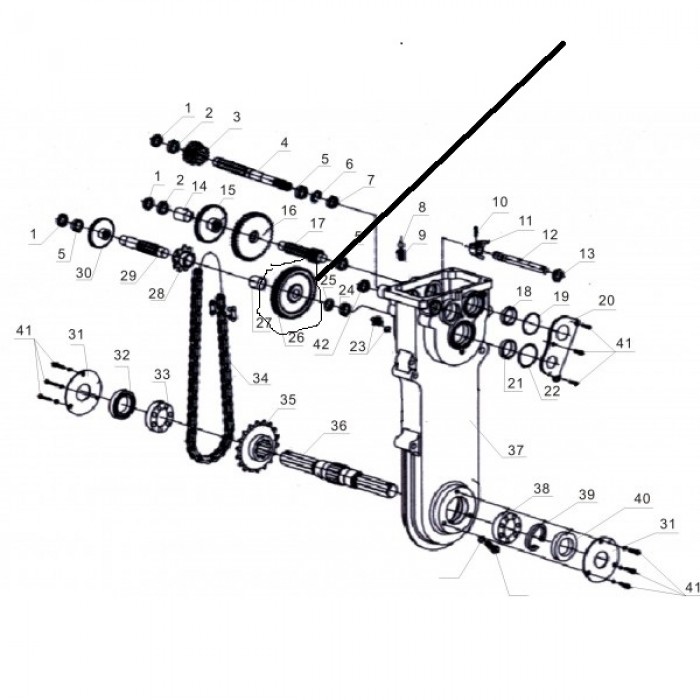 Pinion transmisie,roata transmisie 2 motosapa BSR 500
