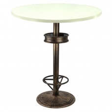 Masa bar interior/exterior 80xh112cm Raki Uni Art blat werzalit si picior metalic aspect vintage bronz antichizat 50xh110cm