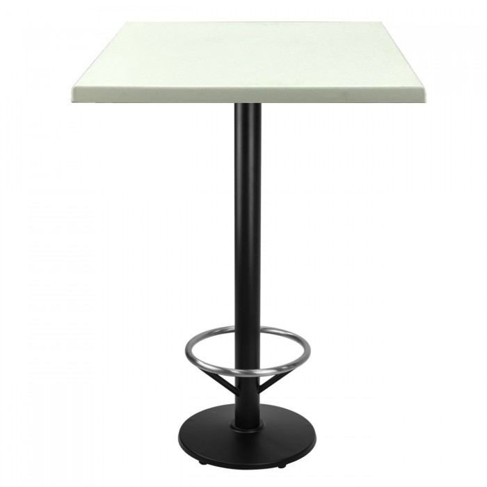 Masa bar interior/exterior patrata 70x70xh112cm Raki Uni Art blat werzalit si picior metalic negru cu suport picioare 43xh110cm