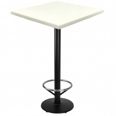 Masa bar interior/exterior patrata 70x70xh112cm Raki Uni Art blat werzalit si picior metalic negru cu suport picioare 43xh110cm