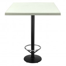 Masa patrata bar interior/exterior 80x80xh112cm Raki Uni Art blat werzalit si picior metalic negru cu suport picioare 43xh110cm