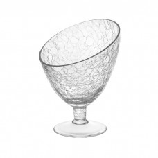 Bol din sticla texturata cu picior, conic Cracked 18xh25cm