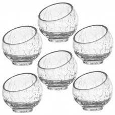 Bol din sticla texturata,tesit Cracked 9,5cm,200ml,set 6 buc