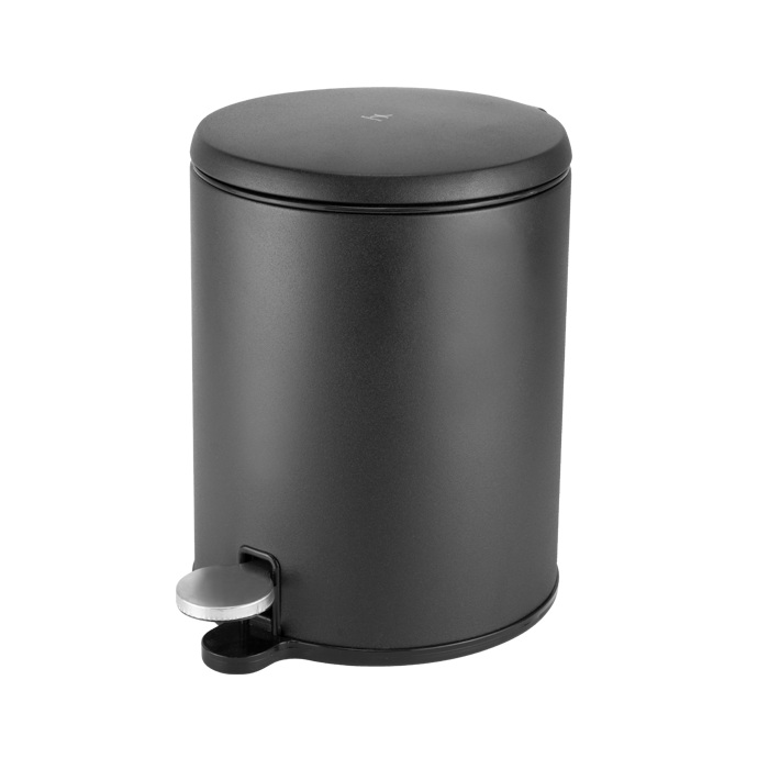 Cos de baie inox pentru gunoi cu pedala Cigo 6 litri,20xh28cm,negru