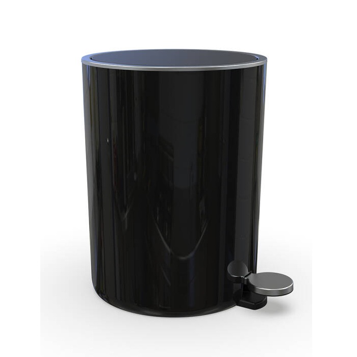 Cos de baie pentru gunoi cu pedala Lenox 5litri,21xh28cm,negru